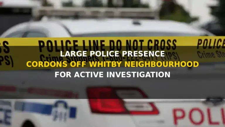 large police presence cordons