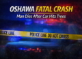 oshawa fatal crash man dies after car hits trees