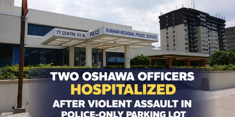 Two Oshawa Officers Hospitalized After Violent Assault in Police-Only Parking Lot oshawa officers hospitalized after violent assault