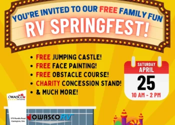 owasco rv springfest free family fun day in clarington on april 25, 2026