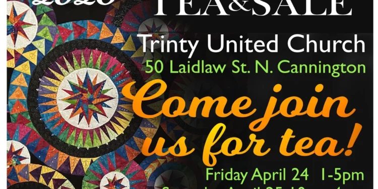 quilt show, tea, and sale in cannington – april 25, 2026