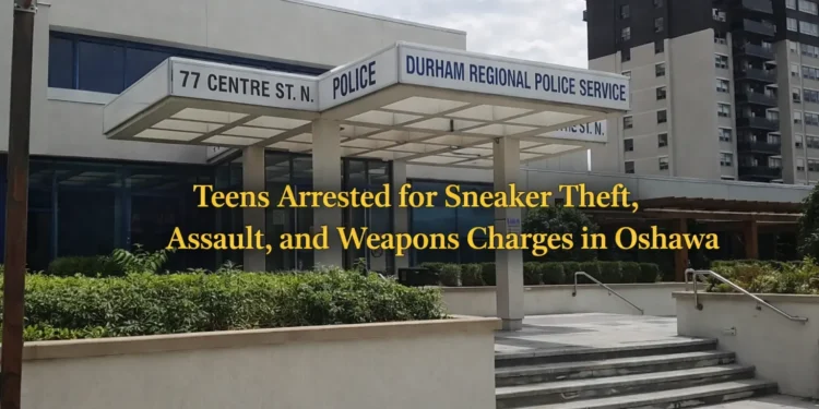 teens arrested for sneaker theft, assault, and weapons charges in oshawa