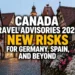 canada travel advisories 2026 risks
