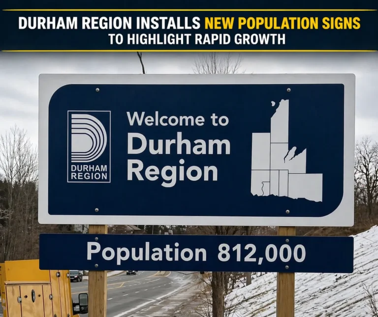 durham population signs with heading
