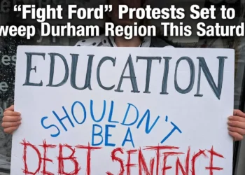 fight ford protest with heading