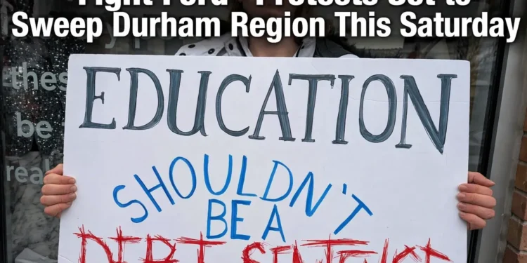 fight ford protest with heading