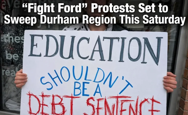 fight ford protest with heading