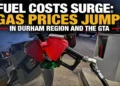 fuel costs surge gas prices jump durham gta