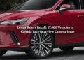 lexus recall rearview camera issue