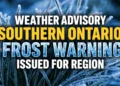 weather advisory southern ontario frost warning