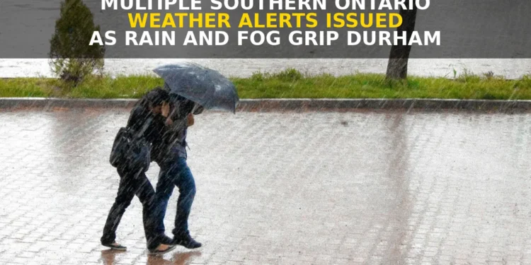 Multiple Southern Ontario Weather Alerts Issued as Rain and Fog Grip Durham weather alerts top