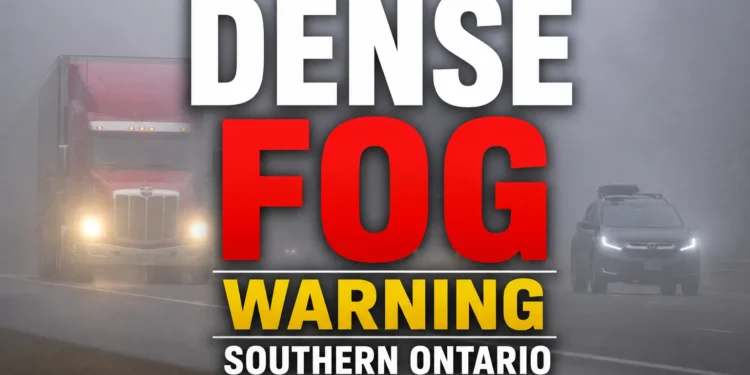 dense fog warning southern ontario
