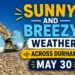 sunny and breezy weather across durham may 30