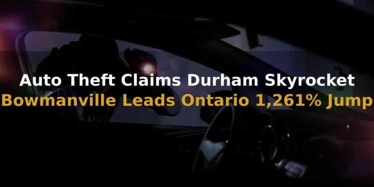 Auto Theft Claims Durham Skyrocket as Bowmanville Leads Ontario with 1,261% Jump