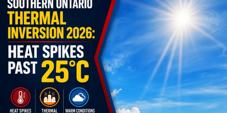 Southern Ontario Thermal Inversion 2026: Late-spring heat spikes 6 degrees above seasonal limits amid 40 km/h wind shear thermal inversion