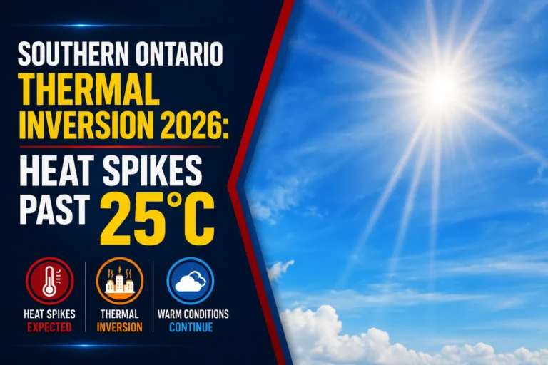 Southern Ontario Thermal Inversion 2026: Late-spring heat spikes 6 degrees above seasonal limits amid 40 km/h wind shear thermal inversion