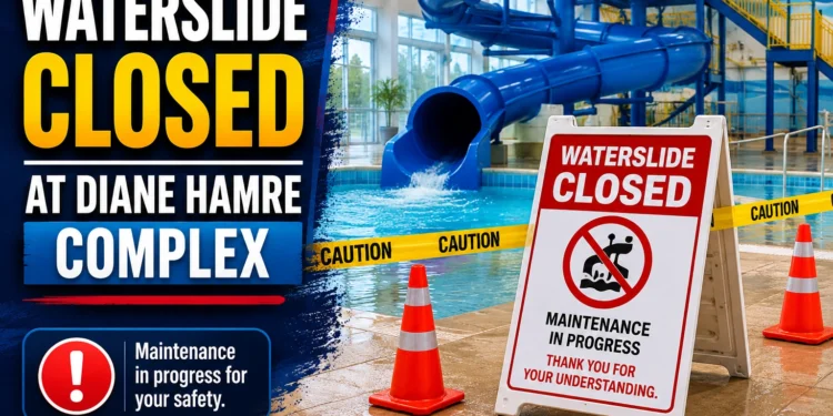 Waterslide Closed at Diane Hamre Complex waterslide closed