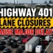 Police Investigation Closes Highway 401 Lanes in Scarborough highway 401 lane closures cause major delays