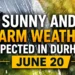 Sunny and Warm Weather Expected Across Durham Region on June 20 sunny and warm weather expected in durham june 20