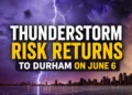 thunderstorm risk returns to durham on june 6