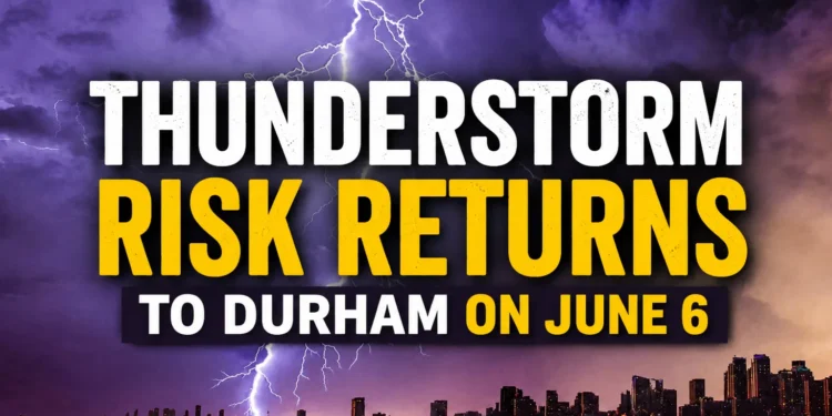 thunderstorm risk returns to durham on june 6
