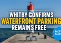 whitby confirms waterfront parking remains free