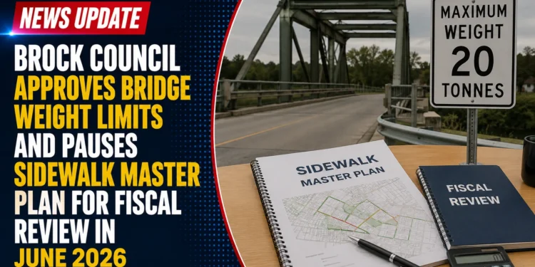 Brock Council Approves Bridge Weight Limits and Pauses Sidewalk Master Plan for Fiscal Review in June 2026 brock council bridge weight limits