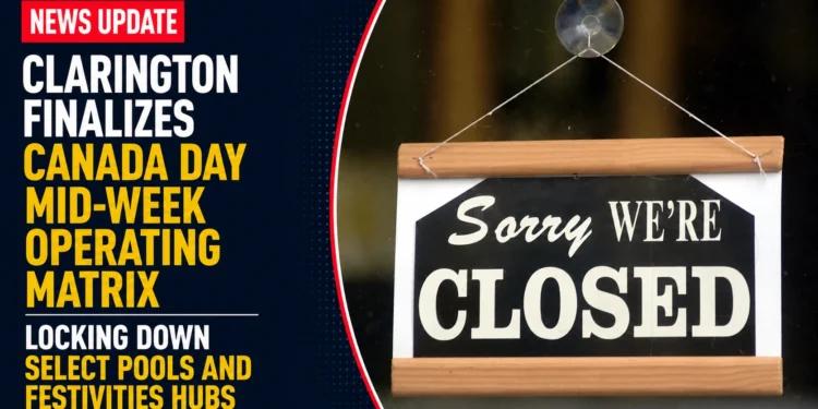 Clarington Finalizes Canada Day Mid-Week Operating Matrix, Locking Down Select Pools and Festivities Hubs clarington finalizes