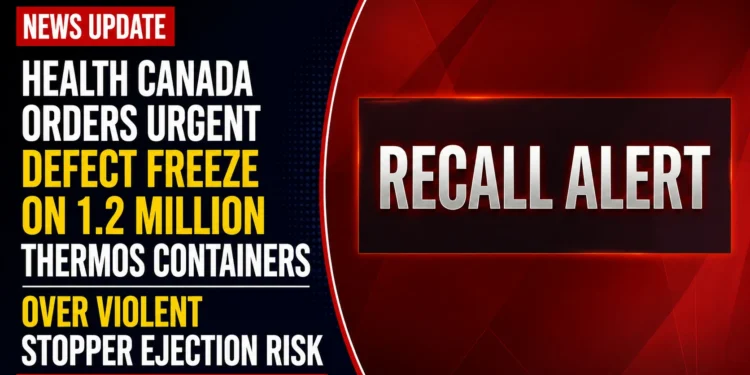 Health Canada Orders Urgent Defect Freeze On 1.2 Million Thermos Containers Over Violent Stopper Ejection Risk recall alert
