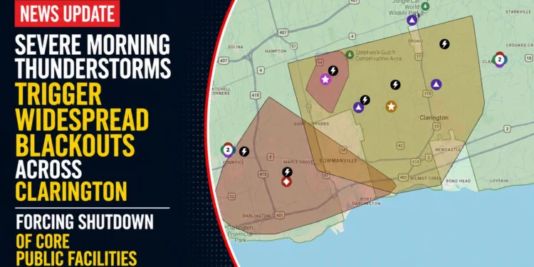 Severe Morning Thunderstorms Trigger Widespread Blackouts Across Clarington, Forcing Shutdown of Core Public Facilities severemorning