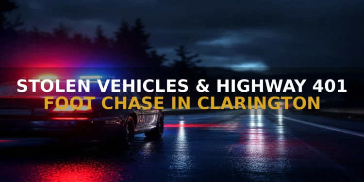 Stolen Vehicles And Highway 401 Foot Chase Keep Clarington Police Busy