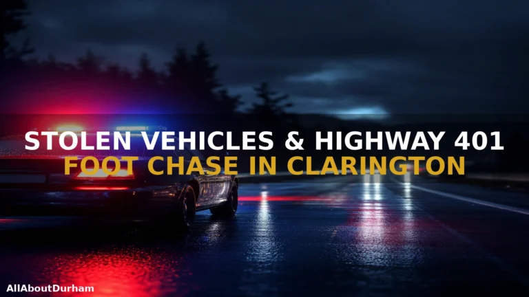 Stolen Vehicles And Highway 401 Foot Chase Keep Clarington Police Busy