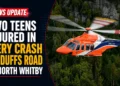 Two Teens Injured in Fiery Crash on Duffs Road in North Whitby two teens injured duffs road whitby