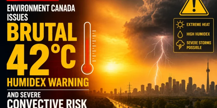 Environment Canada Issues Brutal 42°C Humidex Warning and Severe Convective Risk for Southern Ontario Corridor weather alert
