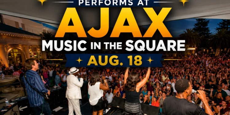 blue silver performs at ajax music in the square aug. 18