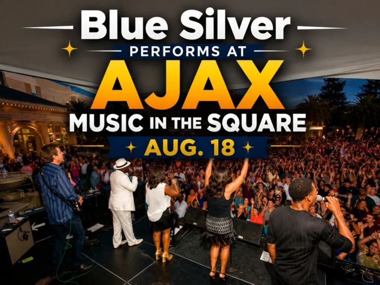 blue silver performs at ajax music in the square aug. 18