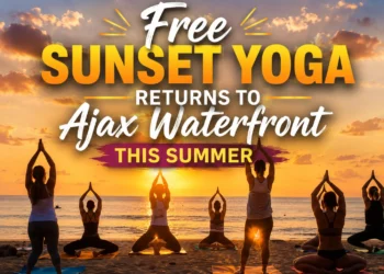 free sunset yoga returns to ajax waterfront this summer
