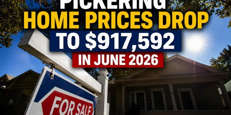 Pickering Home Prices Fall to $917,592 as Sales Increase in June 2026 pickering home prices drop to $917,592 in june 2026