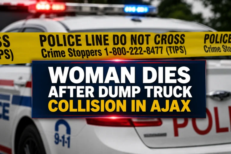 woman dies after dump truck collision in ajax