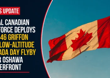 Royal Canadian Air Force Deploys CH-146 Griffon for Low-Altitude Canada Day Flyby Over Oshawa Waterfront air force deploys