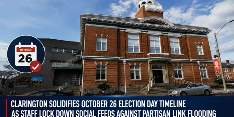 Clarington Solidifies October 26 Election Day Timeline as Staff Lock Down Social Feeds Against Partisan Link Flooding clarington