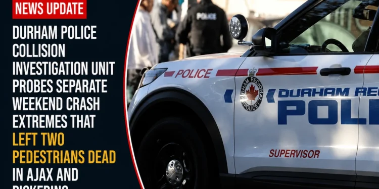 Durham Police Collision Investigation Unit Probes Separate Weekend Crash Extremes That Left Two Pedestrians Dead in Ajax and Pickering collision