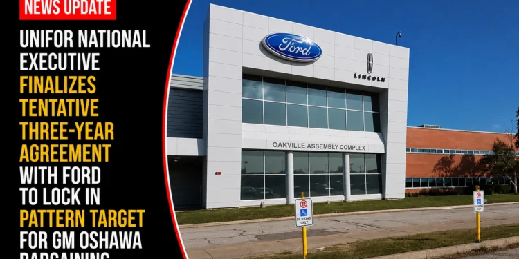 Unifor National Executive Finalizes Tentative Three-Year Agreement with Ford to Lock In Pattern Target for GM Oshawa Bargaining ford
