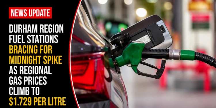 Durham Region Fuel Stations Bracing for Midnight Spike as Regional Gas Prices Climb to $1.729 per Litre gas