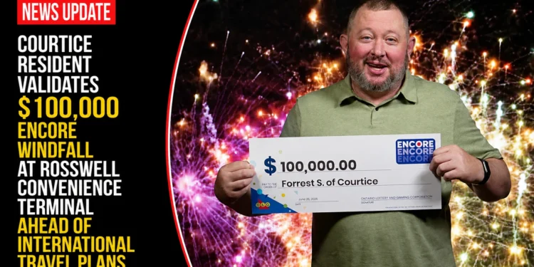 Courtice Resident Validates $100,000 Encore Windfall at Rosswell Convenience Terminal Ahead of International Travel Plans lotto