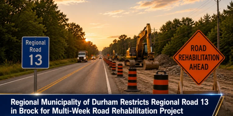 Regional Municipality of Durham Restricts Regional Road 13 in Brock for Multi-Week Road Rehabilitation Project municipality