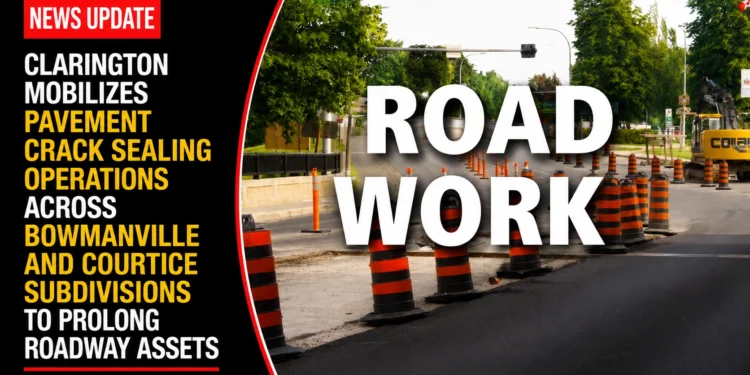 Clarington Mobilizes Pavement Crack Sealing Operations Across Bowmanville and Courtice Subdivisions to Prolong Roadway Assets road work