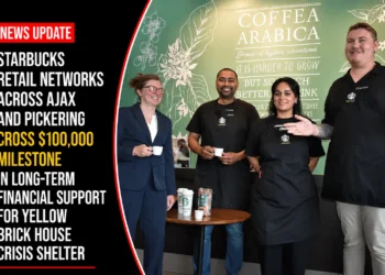 Starbucks Retail Networks Across Ajax and Pickering Cross $100,000 Milestone in Long-Term Financial Support for Yellow Brick House Crisis Shelter starbucks