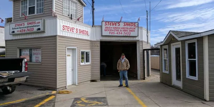 Example of a custom outdoor shed from Steve’s Sheds in Oshawa