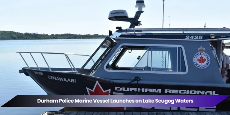 durham police marine vessel launches on lake scugog waters